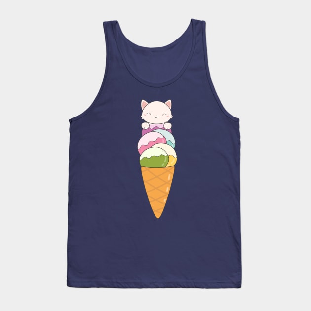 Kawaii Ice Cream Cone T-Shirt Tank Top by happinessinatee